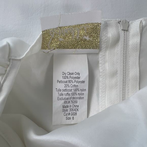 Biscotti Girls Dress Size 6 Ivory Burgundy Floral Satin Tulle Formal Party - Picture 8 of 8